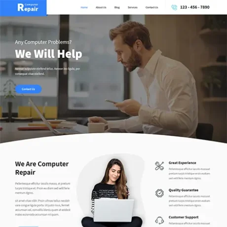 Free Laptop Repair WordPress Theme