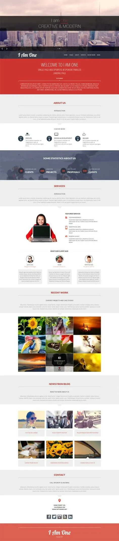 Free Single Page WordPress Theme