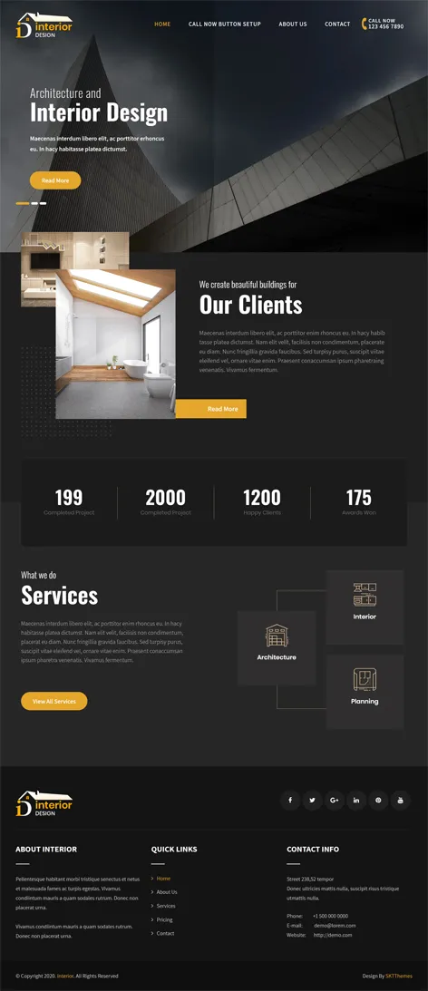 Free Interior Design WordPress Theme