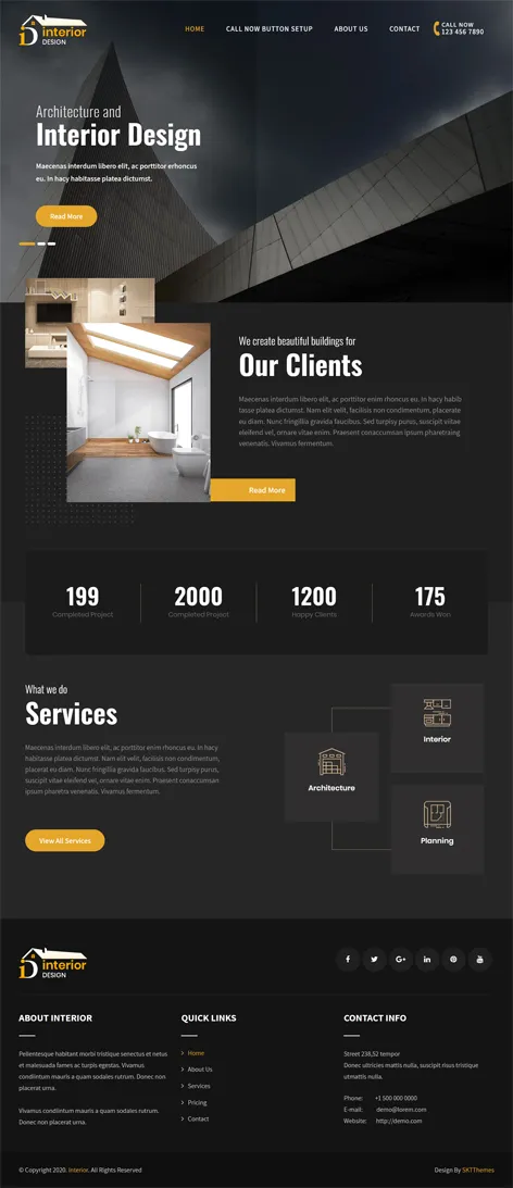 Free Interior WordPress Theme