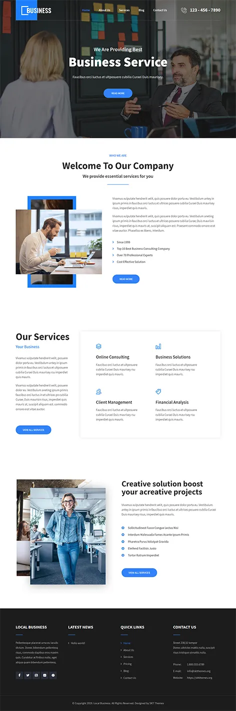 Free Small Business WordPress Theme