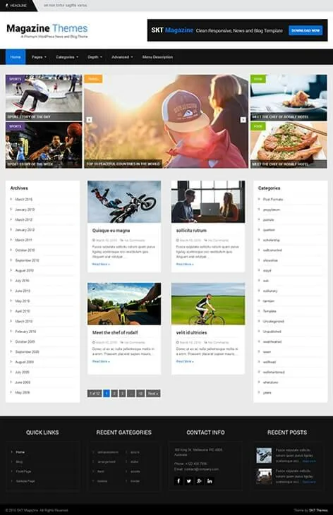 Free Magazine WordPress Theme