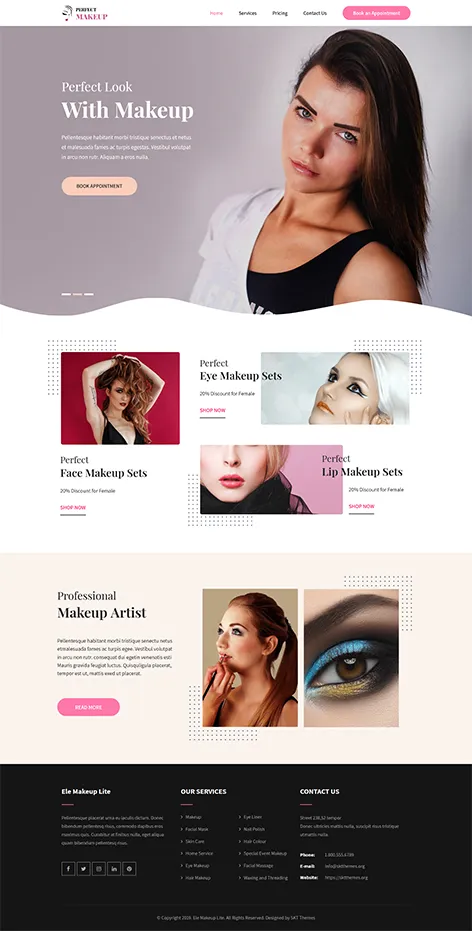 Free Makeup Artist WordPress Theme