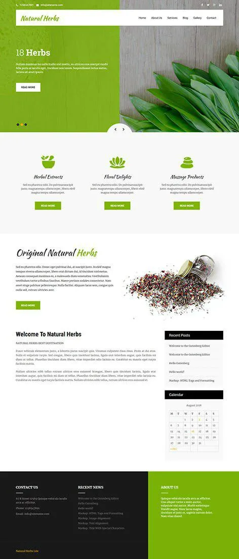 Free Natural Herbs WordPress Theme