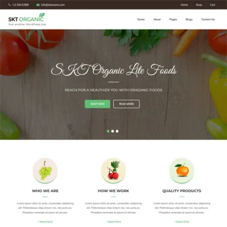 Free Organic Food WordPress Theme