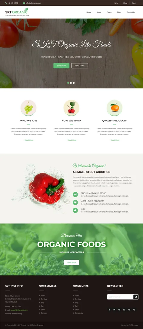 Free Organic Food WordPress Theme