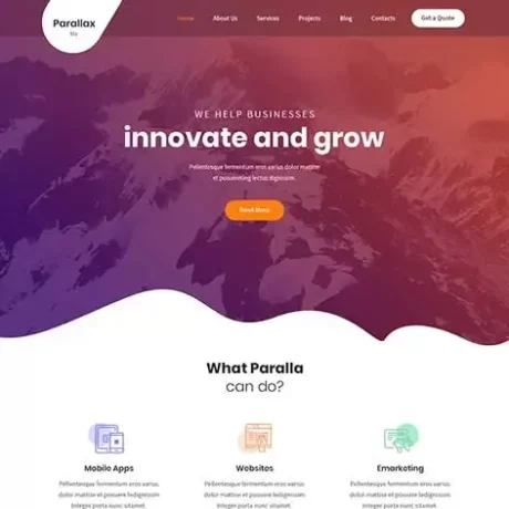 Free Parallax WordPress Theme