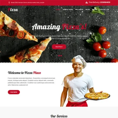 Free Pizza Delivery WordPress Theme