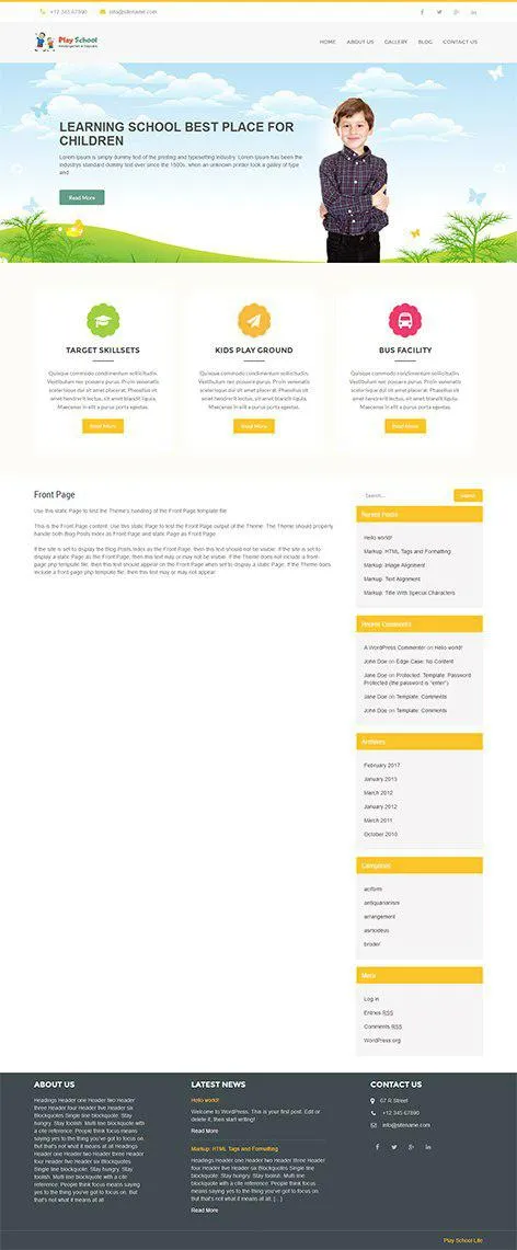 Free Education WordPress Theme