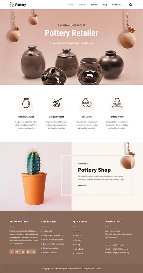 Free Ceramic WordPress Theme