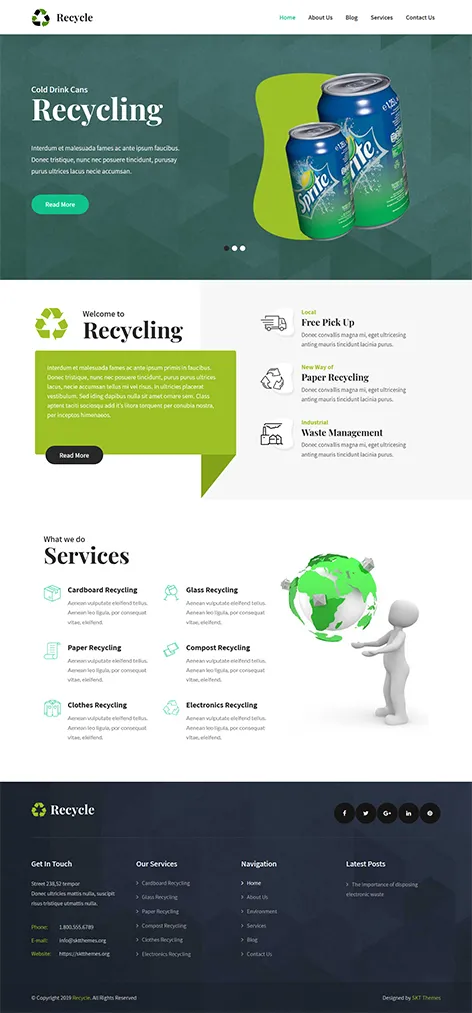 Free Recycling WordPress Theme