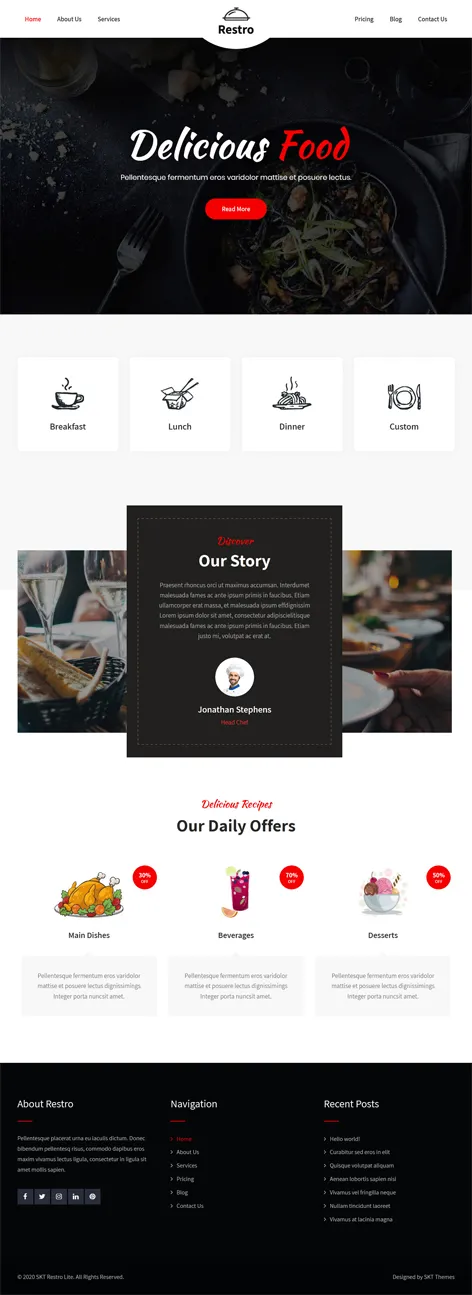 Free Restaurant WordPress Theme