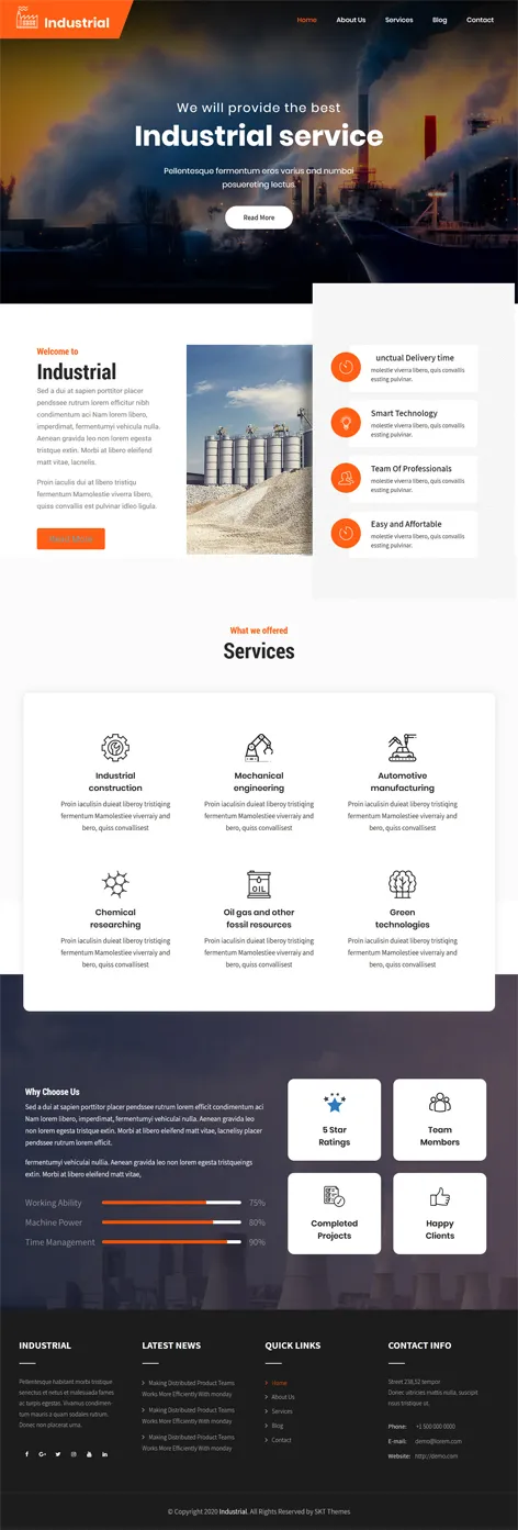 Free Factory Business WordPress Theme