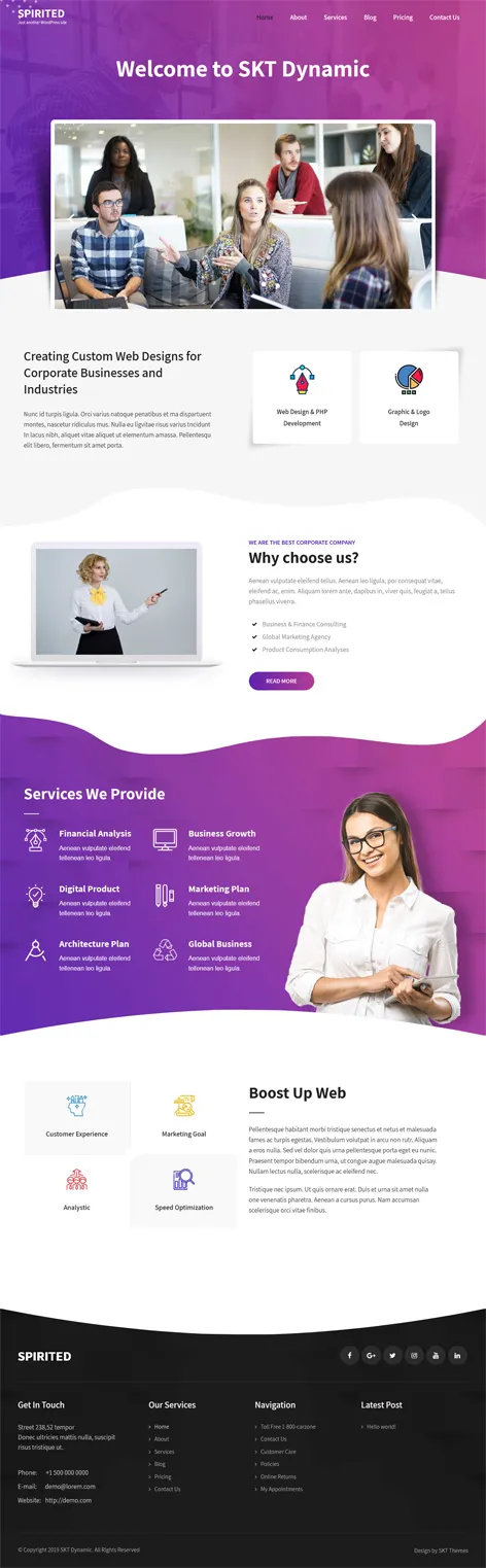 Free Landing Page WordPress Theme