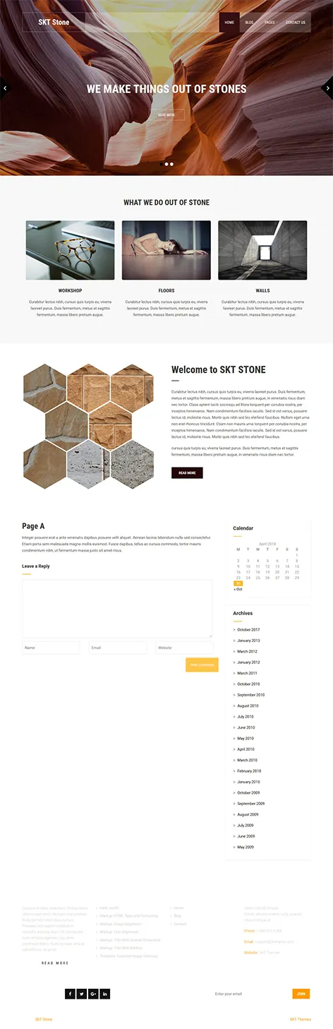 Free Stone Granite WordPress Theme