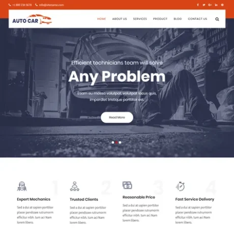 Free Car Repair WordPress Theme