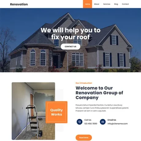 Free Home Renovation WordPress Theme