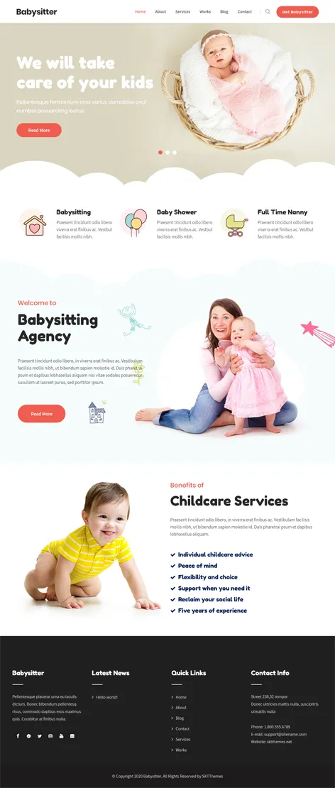 Free Nanny WordPress Theme