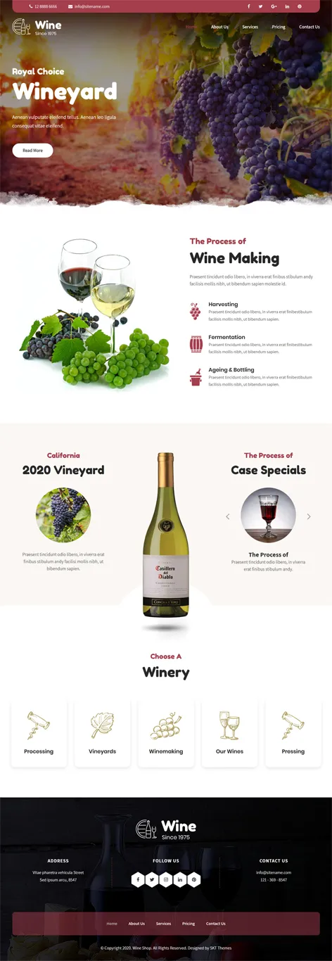 Free Food Wine WordPress Theme