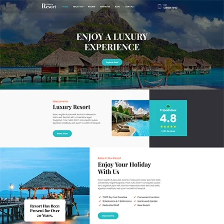 free luxury hotel WordPress theme