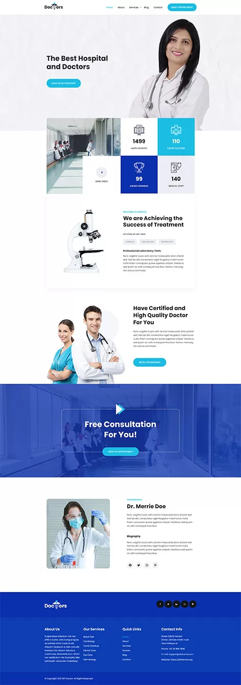Free Medical Health WordPress Theme