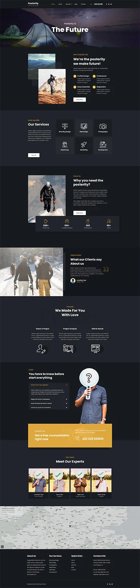 free beautiful dark WordPress theme