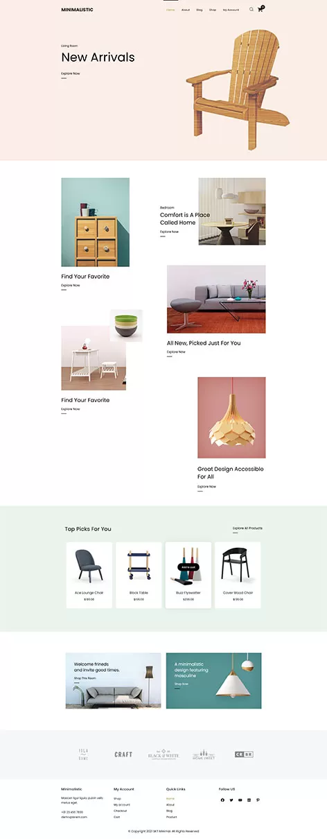 free minimal store WordPress theme