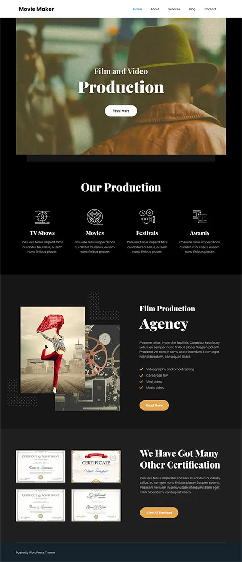 Free Film Production WordPress Theme