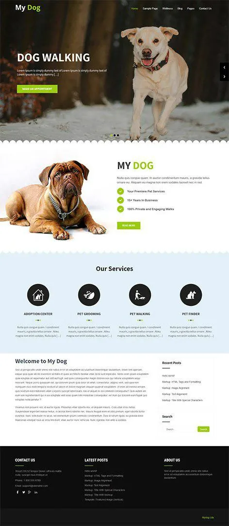 Free Dog WordPress Theme
