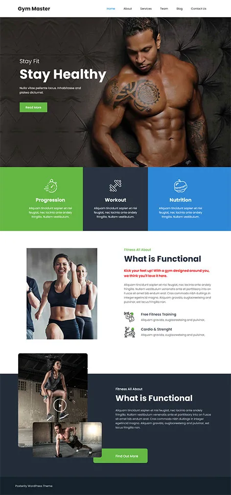 Free Workout WordPress Theme