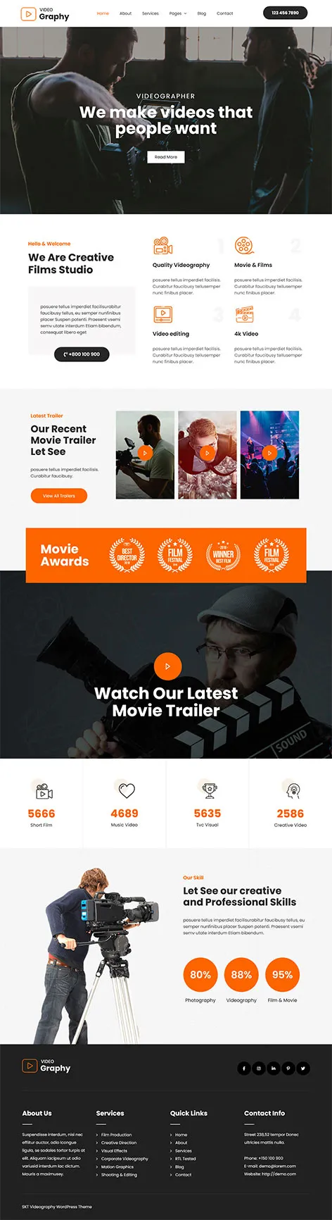 Free Video Production WordPress Theme