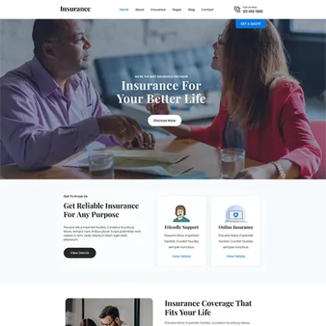 free insurance services WordPress theme