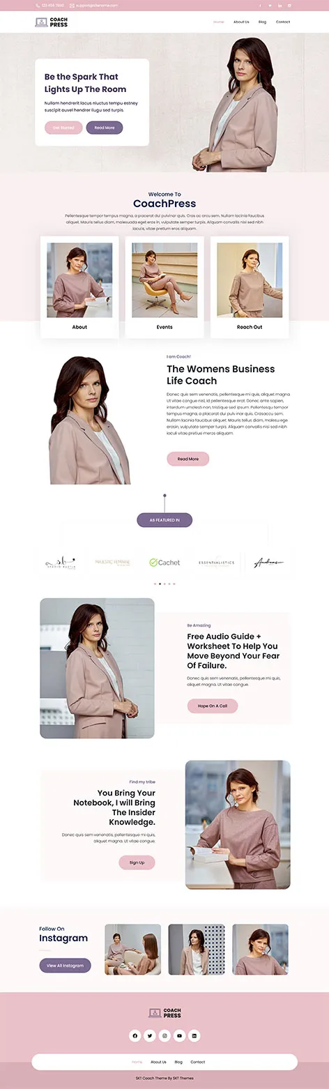 free motivational speaker WordPress theme