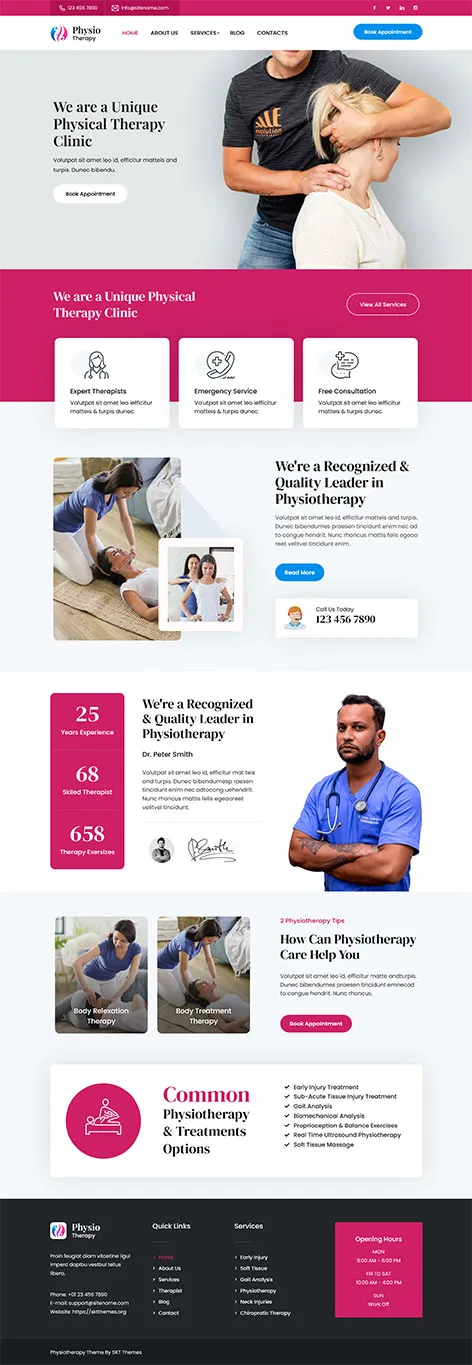 free chiropractor WordPress theme