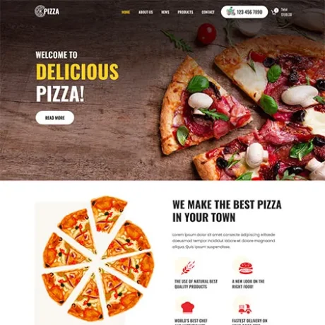 free pizza shop WordPress theme