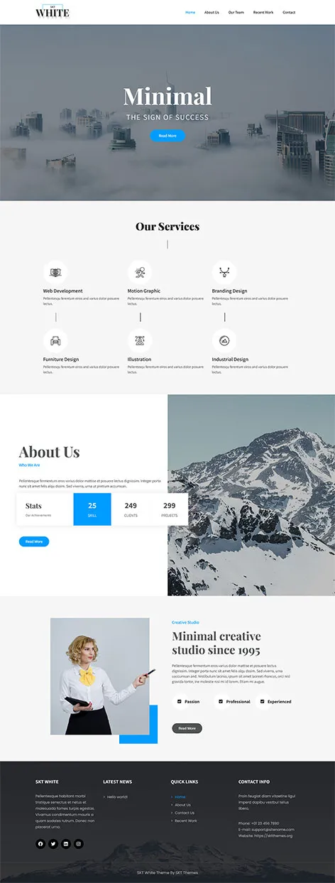 Free White WordPress Theme