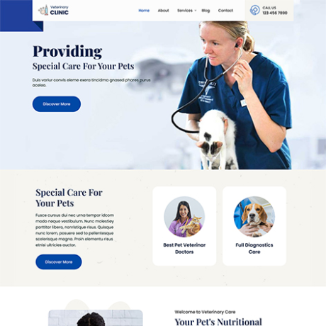 Vet Clinic Lite - Free Pet Vet WordPress Theme