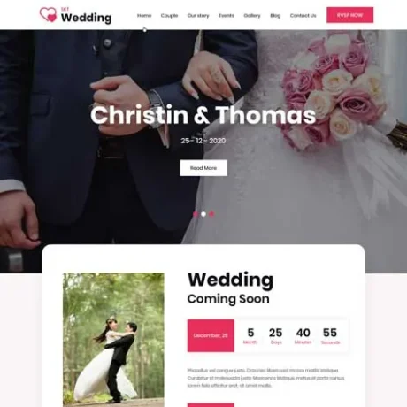 Marriage Invitation Website Template
