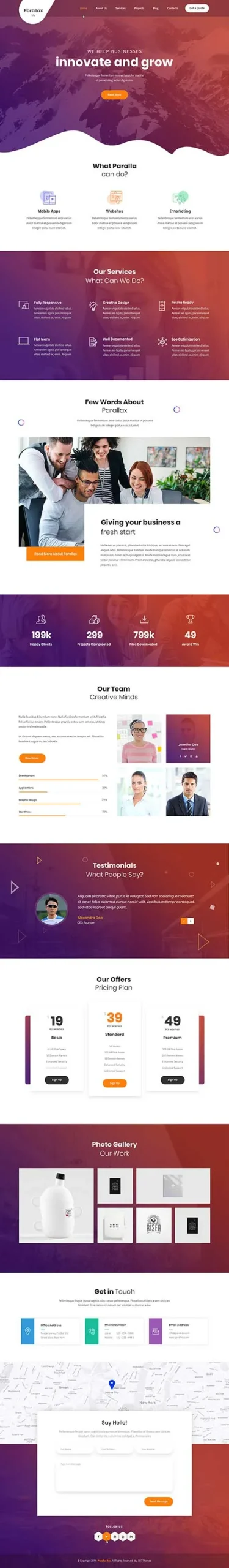Parallax Effect WordPress Theme