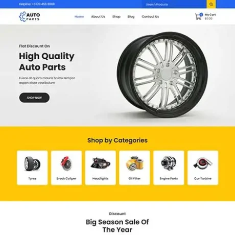 Auto Parts WordPress Theme for Car Accessories and Vehicle Spares