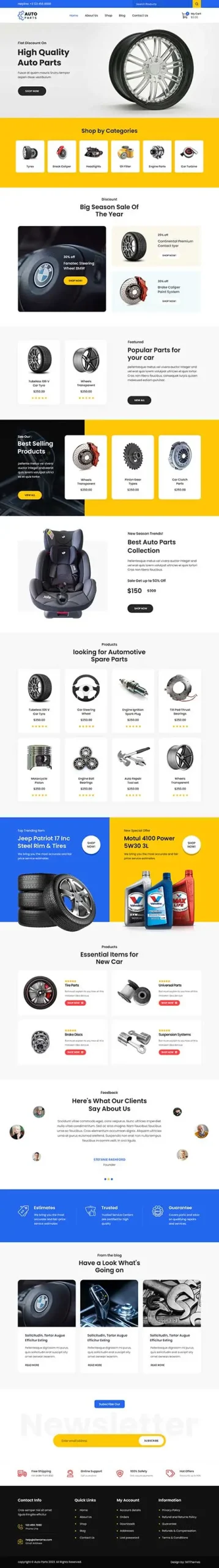 Auto Parts WordPress Theme for Car Accessories and Vehicle Spares