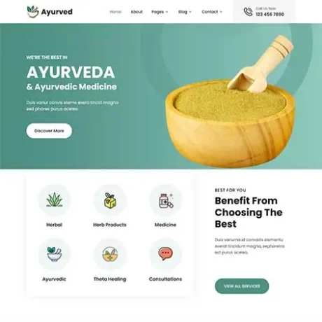 Ayurvedic WordPress Theme for Wellness Clinics, Herbal Stores & Practitioners