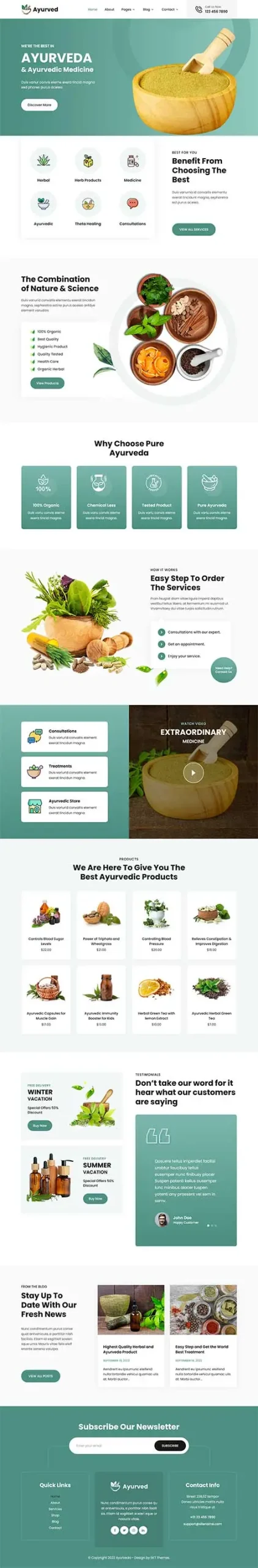 Ayurvedic WordPress Theme for Wellness Clinics, Herbal Stores & Practitioners