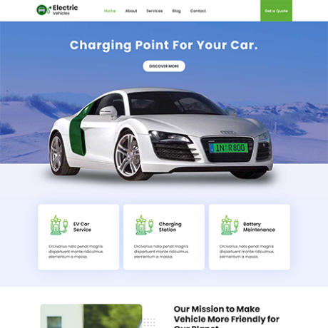 Free Electric Vehicle Charging WordPress Theme for EV Stations and Green Mobility