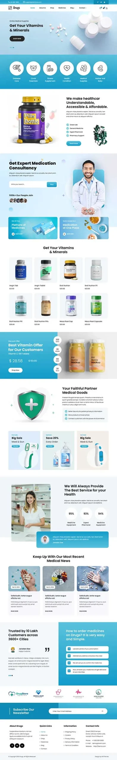 Biotechnology Company WordPress Theme for biotech firms, research labs, and health tech startups