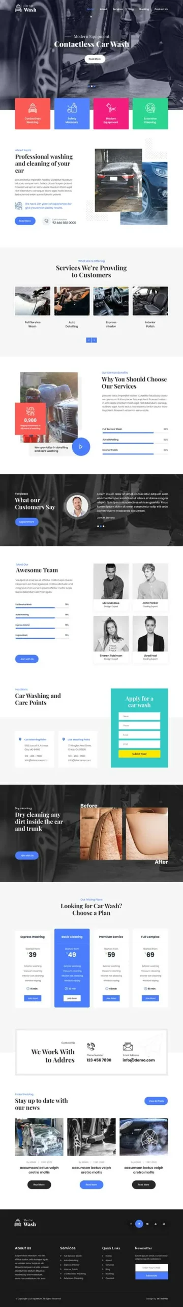 Car Wash WordPress Theme – Auto Detailing & Vehicle Cleaning Website Design