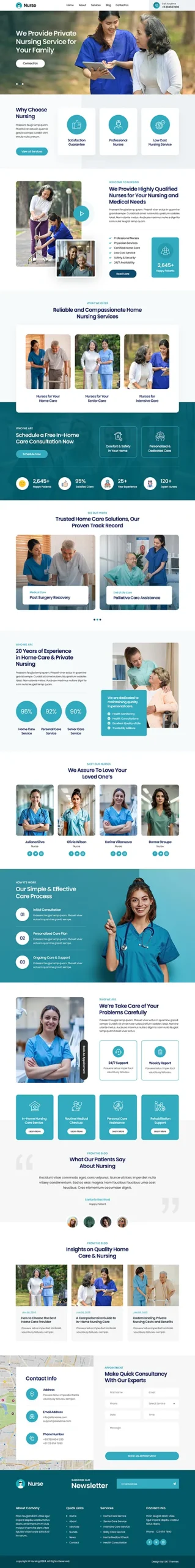 Professional Caregiver WordPress Theme for Home Care & Nursing Website Design