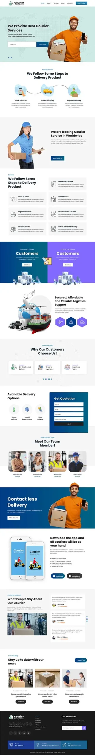 Courier Delivery WordPress Theme for Logistics & Shipping Services