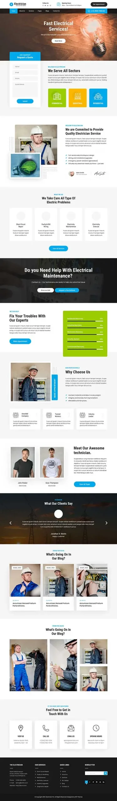 Electrician WordPress Theme for Professional Service Websites