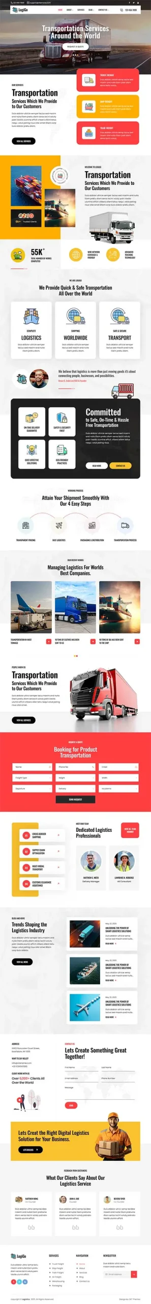 Logistics WordPress Theme